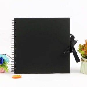 Scrapbooking Photo Album Black - Hardcover Spiral Bound - 12 x 12 Inch Jumbo Book